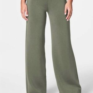 SPANX Air Essentials Olive Green Wide-Leg Pants
